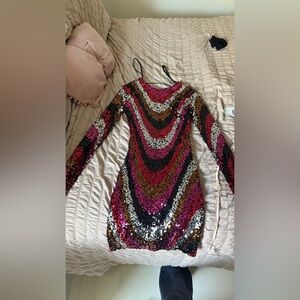 B Darlin Multicolor Sequin Dress
